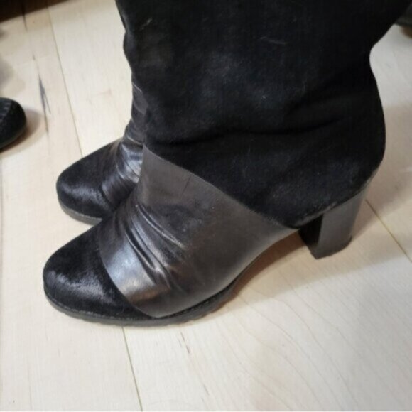 Antelope Black Sueded Leather Tall Boots Sz 6.5 - Picture 2 of 8